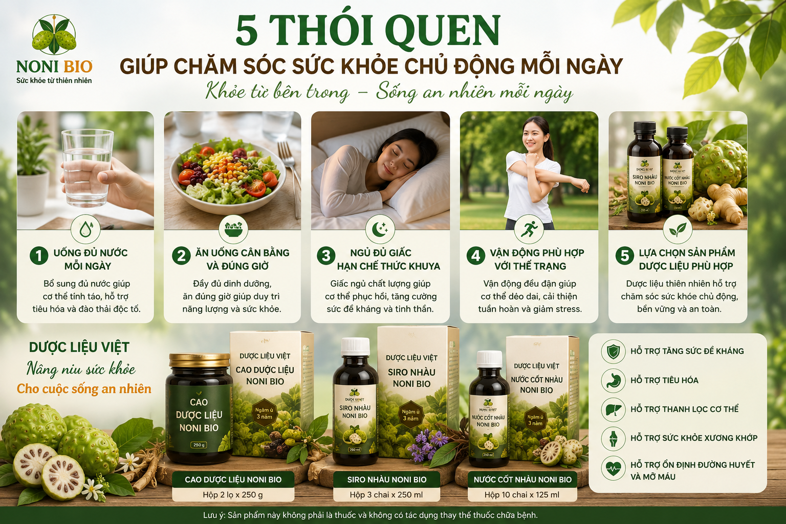 5 thói quen giúp chăm sóc sức khỏe chủ động mỗi ngày cùng dược liệu thiên nhiên